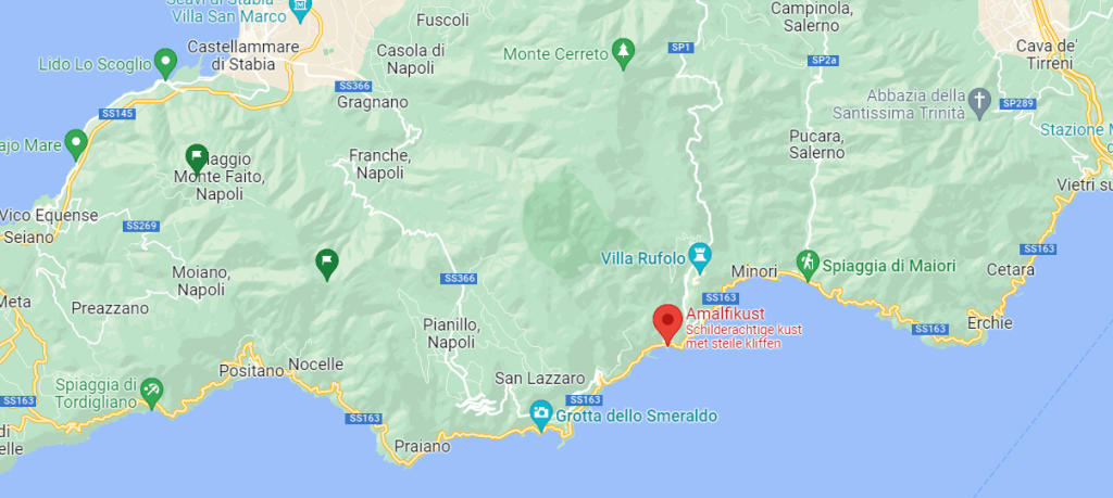 Waar ligt de Amalfikust in Italië?