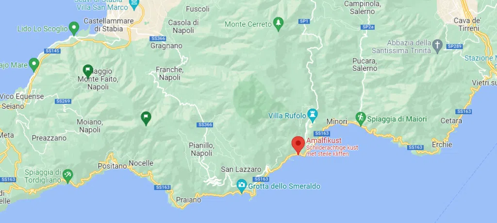 Waar ligt de Amalfikust in Italië?