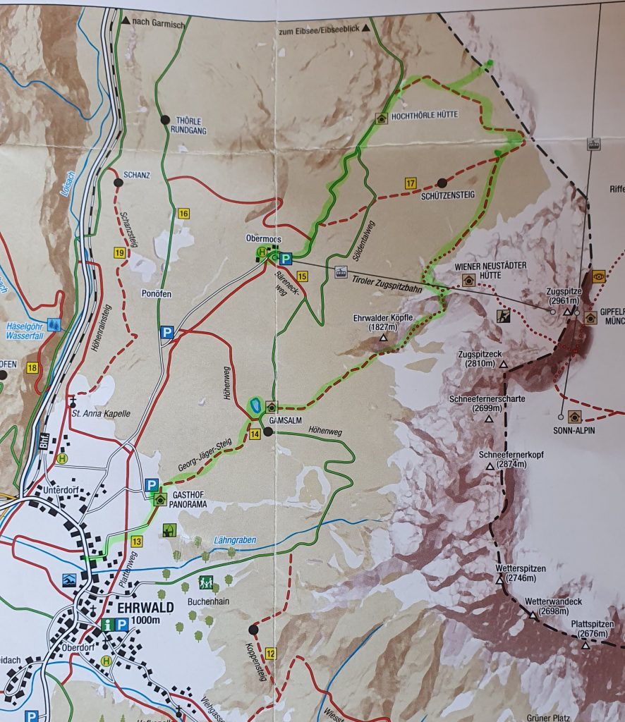 Schutzensteig route Ehrwald